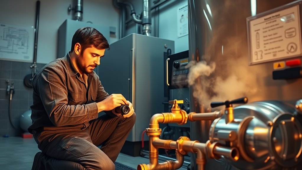 plumbers maintain heating systems